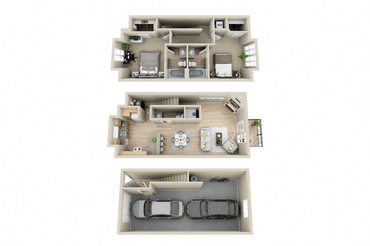 One & Two Bedroom Apartments in Fairview, OR Floor Plan